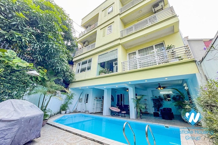 Beautiful new house for rent in Tay Ho back yard swimming pool